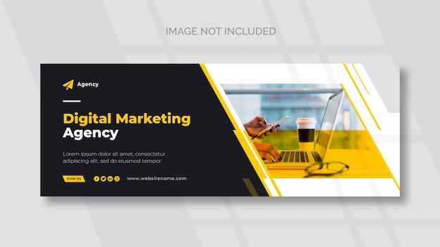 Free PSD digital marketing facebook cover and panoramic banner template