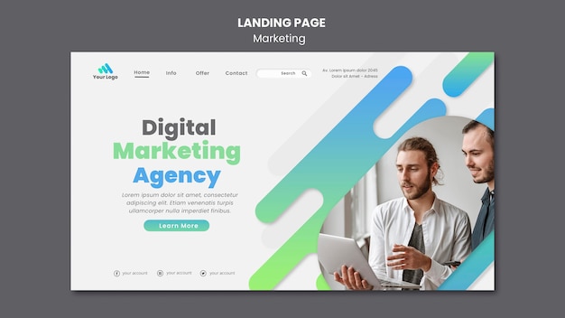 Digital marketing landing page template