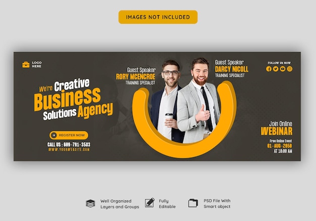 Digital marketing live webinar and corporate facebook cover template