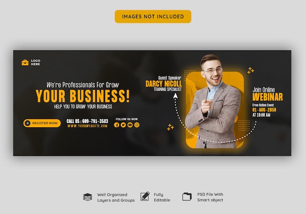 Digital marketing live webinar and corporate facebook cover template