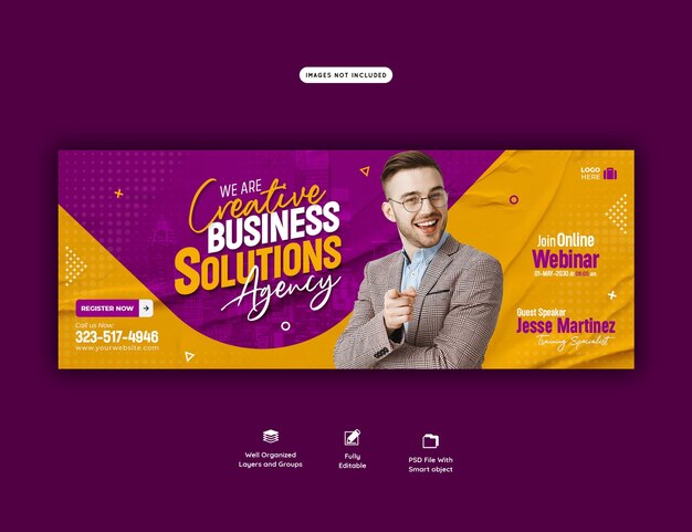 Digital marketing live webinar and corporate facebook cover template