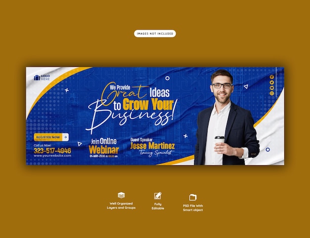 Digital marketing live webinar and corporate facebook cover template