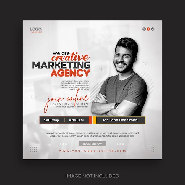 Free PSD digital marketing live webinar and corporate social media post template