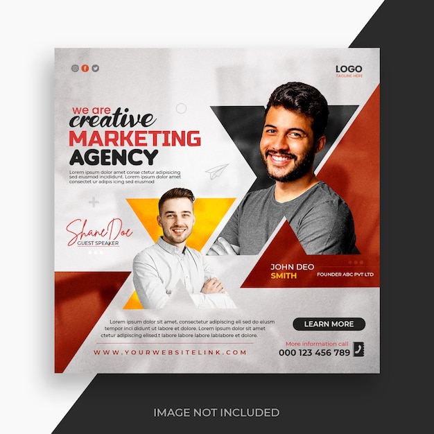 Digital marketing live webinar and corporate social media post template