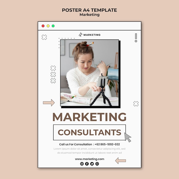 Free PSD digital marketing poster page