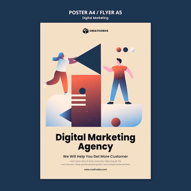 Free PSD digital marketing poster template