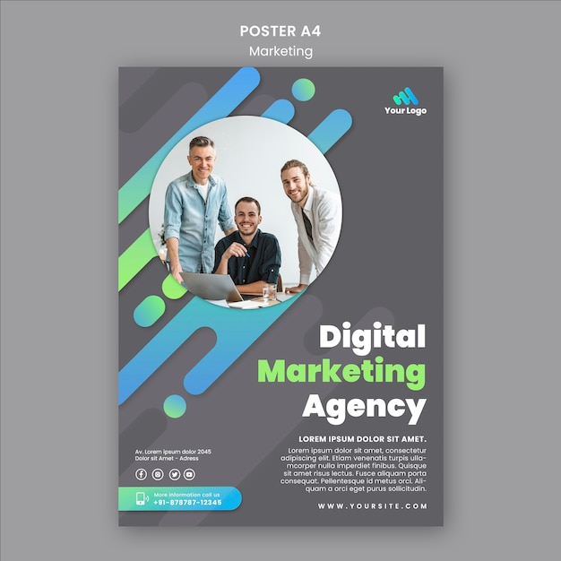 Digital marketing poster template