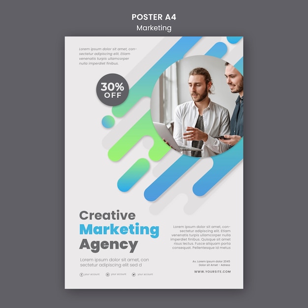 Free PSD digital marketing poster template