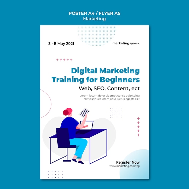 Digital marketing poster template