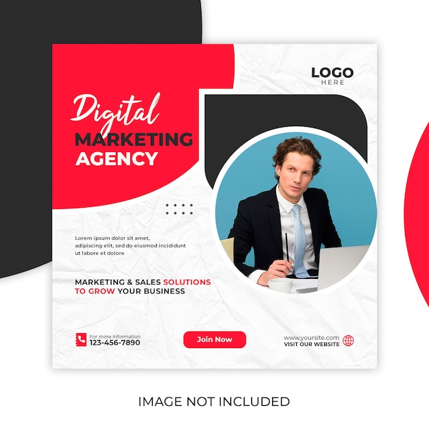 Free PSD digital marketing social media post and corporate web banner template