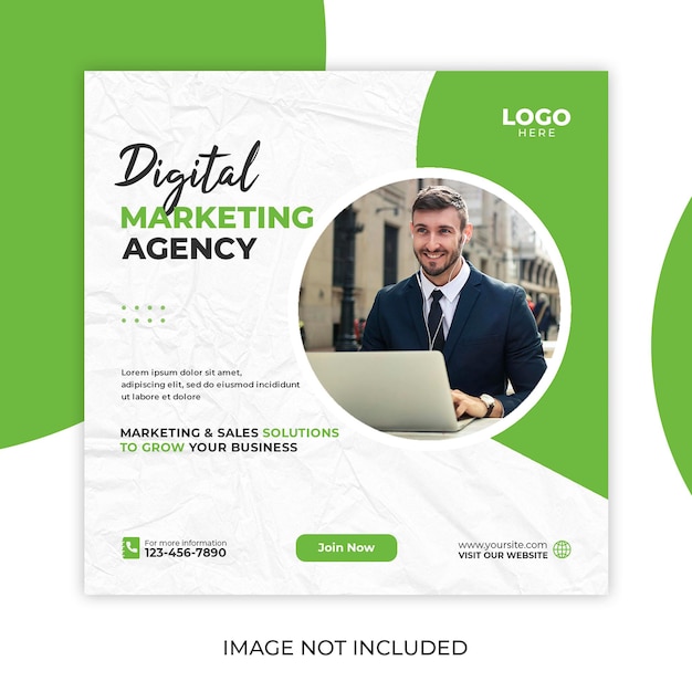 Digital marketing social media post and corporate web banner template