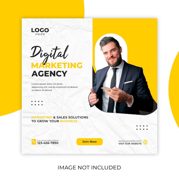 Free PSD digital marketing social media post and corporate web banner template