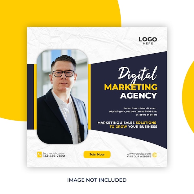 Digital marketing social media post and corporate web banner template