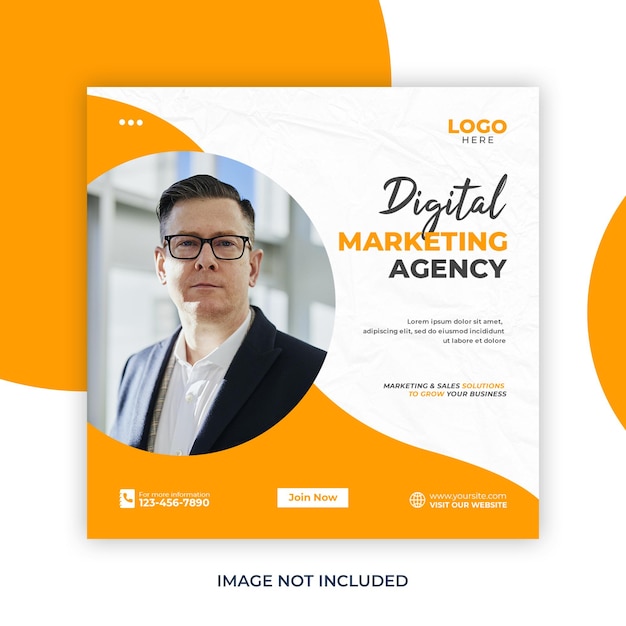 Digital marketing social media post and corporate web banner template