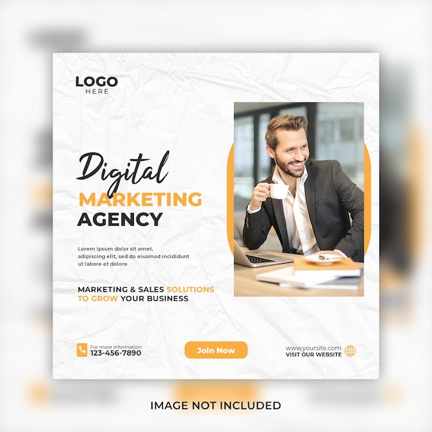 Free PSD digital marketing social media post and corporate web banner template