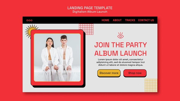 Digitalism album launch landing page template