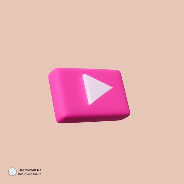 Dimensional Play Button Icon Illustration