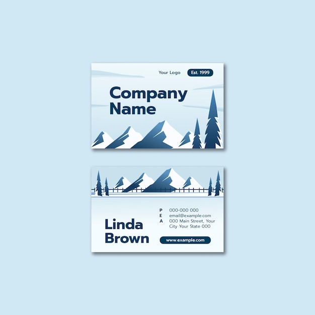 Free PSD discover city winter business card