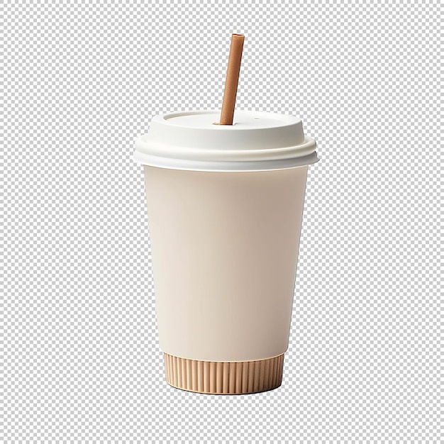 Free PSD disposable beverage cup with straw