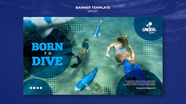 Free PSD diving training banner template