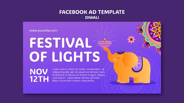 Free PSD diwali celebration facebook template