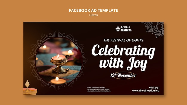 Free PSD diwali celebration facebook  template