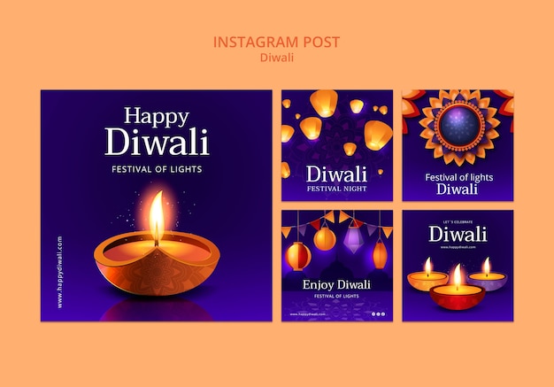 Diwali celebration instagram posts collection