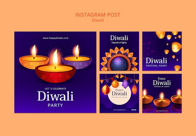 Diwali celebration instagram posts collection