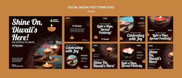 Free PSD diwali celebration  instagram posts