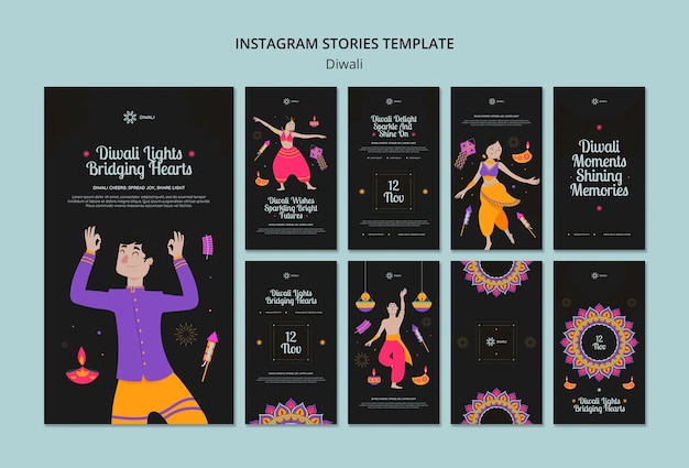 Free PSD diwali celebration instagram stories