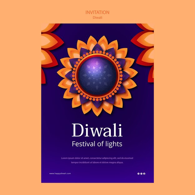 Diwali celebration invitation template