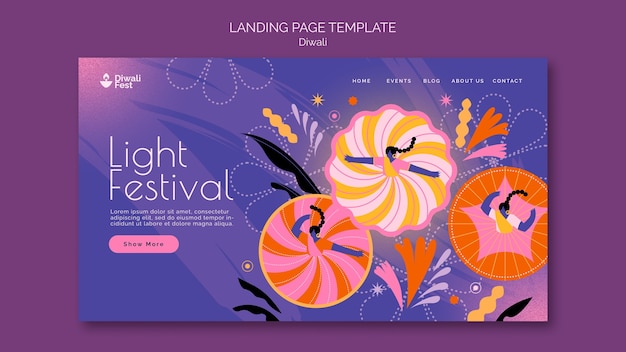 Diwali celebration landing page template