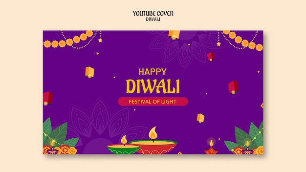 Free PSD diwali celebration youtube cover template