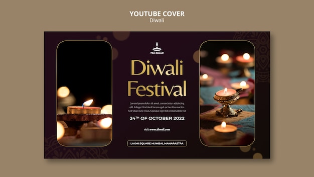 Free PSD diwali celebration youtube cover