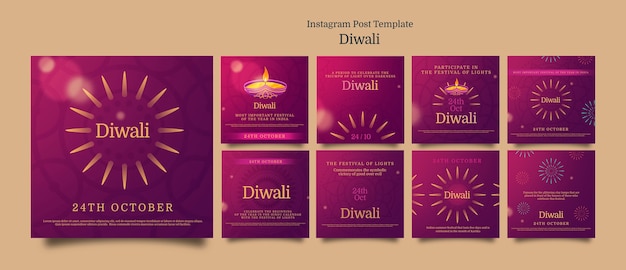 Diwali festival celebration instagram posts collection