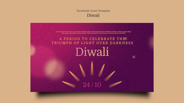 Free PSD diwali festival celebration social media cover template