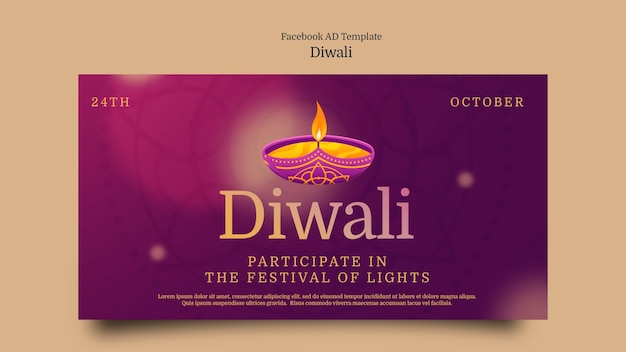 Diwali festival celebration social media promo template