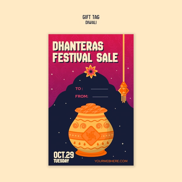 Free PSD diwali festival template design