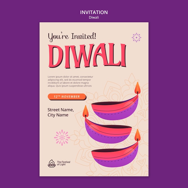 Free PSD diwali template design