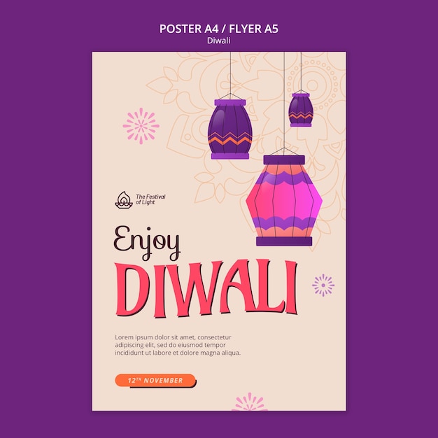 Free PSD diwali template design