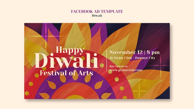 Free PSD diwali template design