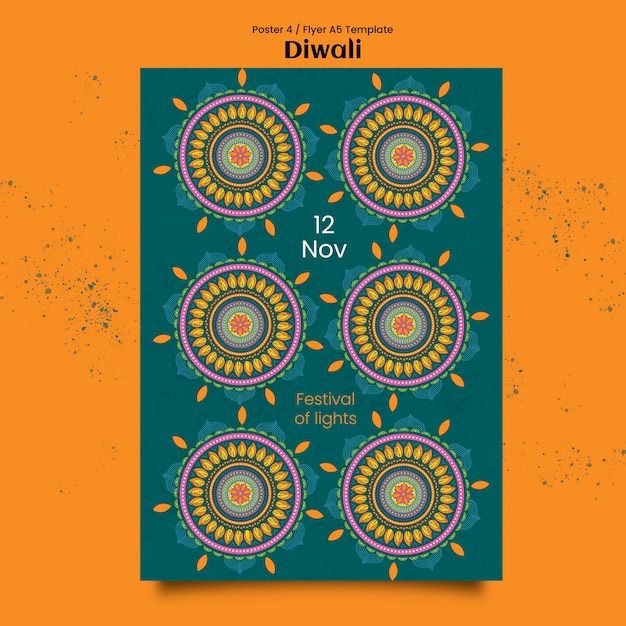 Free PSD diwali template design