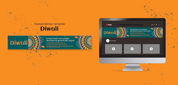 Free PSD diwali template design