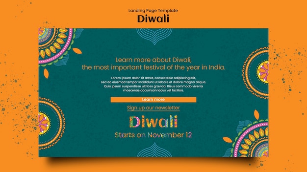 Free PSD diwali template design