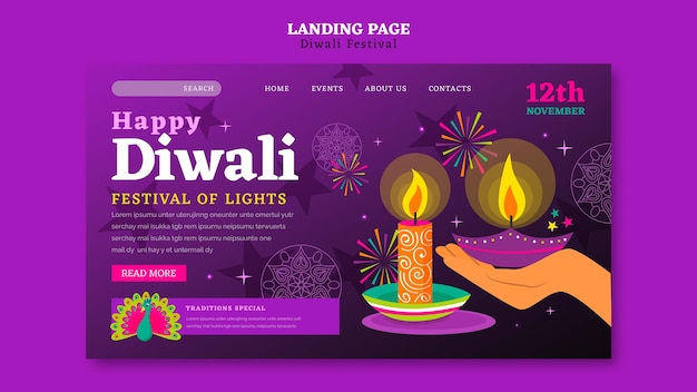 Free PSD diwali template design