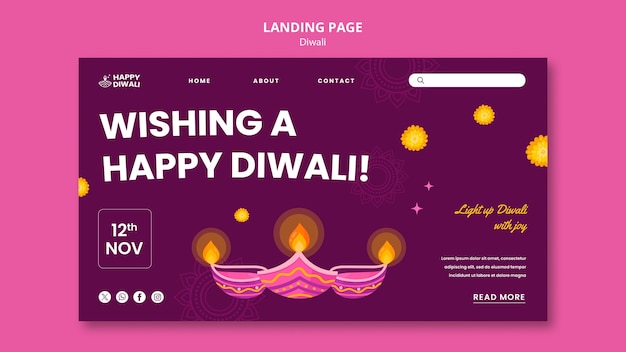 Free PSD diwali  template design