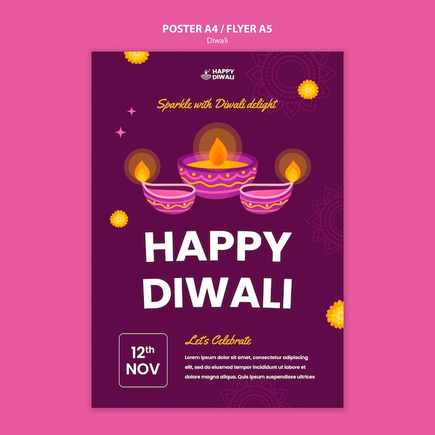 Free PSD diwali template design