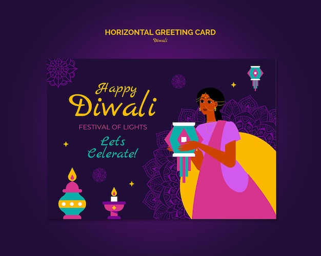 Free PSD diwali template design