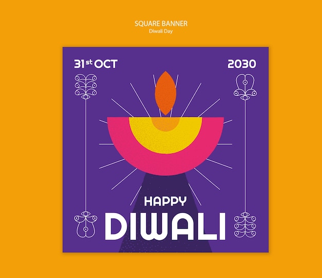 Free PSD diwali template design