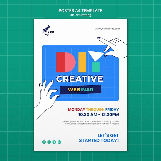 Free PSD diy or crafting poster template